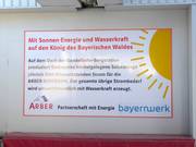 Information zur erzeugten Sonnen-Energie und der Energie mit Wasserkraft