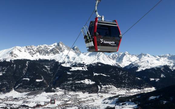 Größter Höhenunterschied in der Ferienregion Savognin Bivio Albula – Skigebiet Savognin