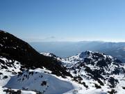 Blick vom Skigebiet Vogel über die Julischen Alpen