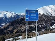 Wegweiser auf der Piste