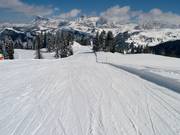 Exzellente Pistenpräparierung am Crep de Mont