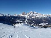 Blick auf die bekannten Abfahrten von Cortina d'Ampezzo