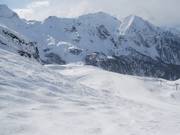 Kurzer Buckelhang unterhalb der Sesselbahn zum Colle Sarezza