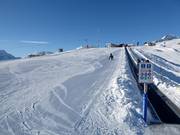 Leichter Übungshang auf der Corviglia (Runzöl)