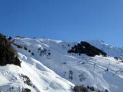 Blick auf die schwere Abfahrt Grind