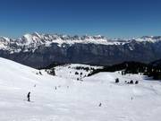 Mittelschwere Abfahrt unterhalb des Prodkamm