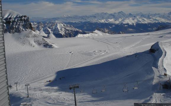 Größter Höhenunterschied im Kanton Waadt – Skigebiet Glacier 3000 – Les Diablerets