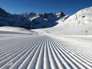 Sehr gute Pistenpräparierung in Kühtai