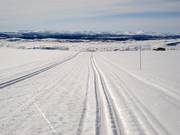 Loipe mit Blick über das weite Land