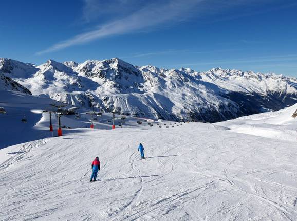 Leichte Piste an der Wurmkoglbahn in Hochgurgl