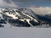 Blick auf die schwere Piste Kandahar