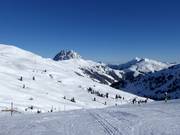 Die Wildkogel-Arena mit Blick auf den Rettenstein
