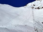 Blick auf die schwere Piste Lomnické sedlo
