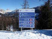 Pistenausschilderung in Cortina d'Ampezzo
