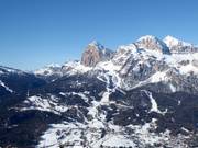 Blick auf die Pisten von Cortina d'Ampezzo