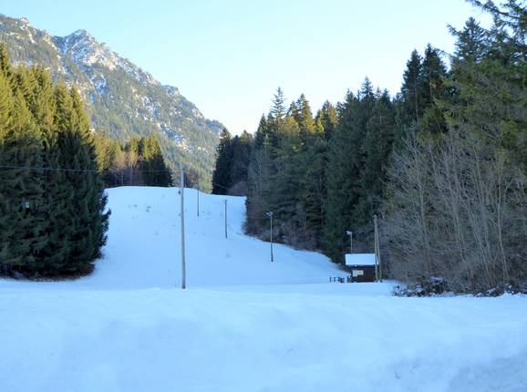 Blick auf den Skihang von Breitenwang