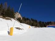 Beschneiung der Talabfahrt nach Vigo