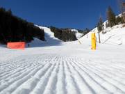 Perfekt präparierte Piste am Bald Mountain in Sun Valley