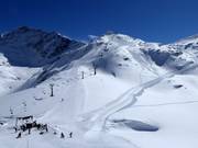 Blick auf die mittelschwere Piste Medelz