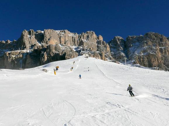 Carezza: Piste König Laurin mit Rosengarten