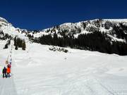 Mittelschwere Pisten am oberen Teil des Thaneller