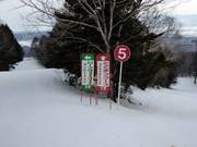 Pistenausschilderung im Skigebiet Furano