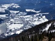 Blick auf die Unterkünfte im Ort Altaussee