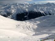 Blick auf die Skiroute Teufi