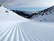 Perfekt präparierte Piste im Skigebiet Garmisch-Classic
