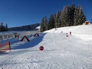 Anfängerareal mit überdachtem Förderband - Bergstation Areitbahn I