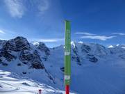 Pistenmarkierung mit SOS-Telefonnummer