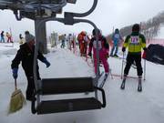 Bei Schneefall werden die Sitze abgekehrt