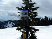 Pistenausschilderung im Skigebiet Cypress Mountain