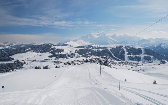 Beaufortain: Größe der Skigebiete – Größe Espace Diamant – Les Saisies/Notre-Dame-de-Bellecombe/Praz sur Arly/Flumet/Crest-Voland