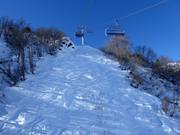 Ungesichertes Gelände an der Sesselbahn Giro d'Italia