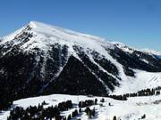 Blick auf die schweren Pisten am Pala di Santo