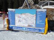 Pistenplan im Skigebiet von Cortina d'Ampezzo