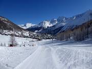 Leichte Piste Kalbermatten am Ortsrand von Saas-Fee