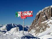 Landesgrenze Österreich-Italien direkt am Skigebiet