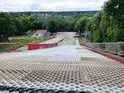 Oberer Teil der kurzen, schwarzen Piste