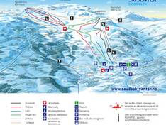 Pistenplan Sauda Skisenter