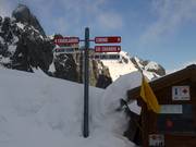Pistenausschilderung im Skigebiet Brévent-Flégère