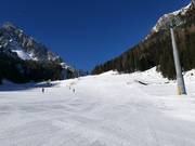 Leichte und breite Piste Valbonetta im Teilgebiet Ces
