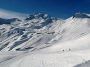 Blick auf die Pisten an der Parsennhütte