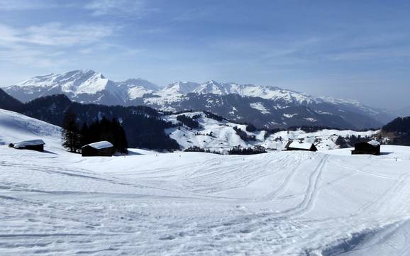 Prättigau: Größe der Skigebiete – Größe Grüsch Danusa