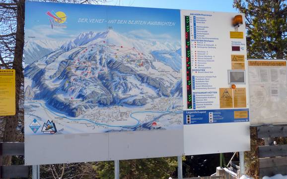 Tirol West: Orientierung in Skigebieten – Orientierung Venet – Landeck/Zams/Fliess