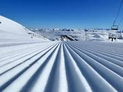 Perfekt präparierte Piste im Skigebiet Saint-Lary-Soulan