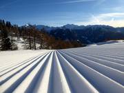 Perfekt präparierte Piste am Rosskopf