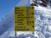 Pistenausschilderung im Skigebiet Damüls-Mellau