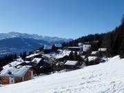 Blick auf die Unterkünfte in Anzère